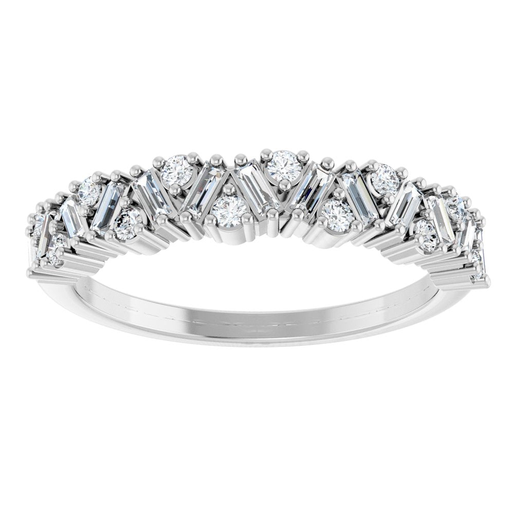 14K White 3/8 CTW Natural Diamond Scattered Anniversary Band