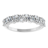 14K White 3/8 CTW Natural Diamond Scattered Anniversary Band