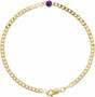 14K Yellow Gold Natural Amethyst Link 7" Bracelet