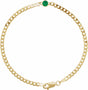 14K Yellow Lab-Grown Emerald Link 7" Bracelet