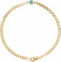 14K Yellow Natural Blue Zircon Link 7" Bracelet