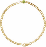 14K Yellow Natural Peridot Link 7" Bracelet