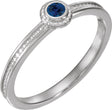 Sterling Silver Lab-Grown Blue Sapphire Family Stackable Ring