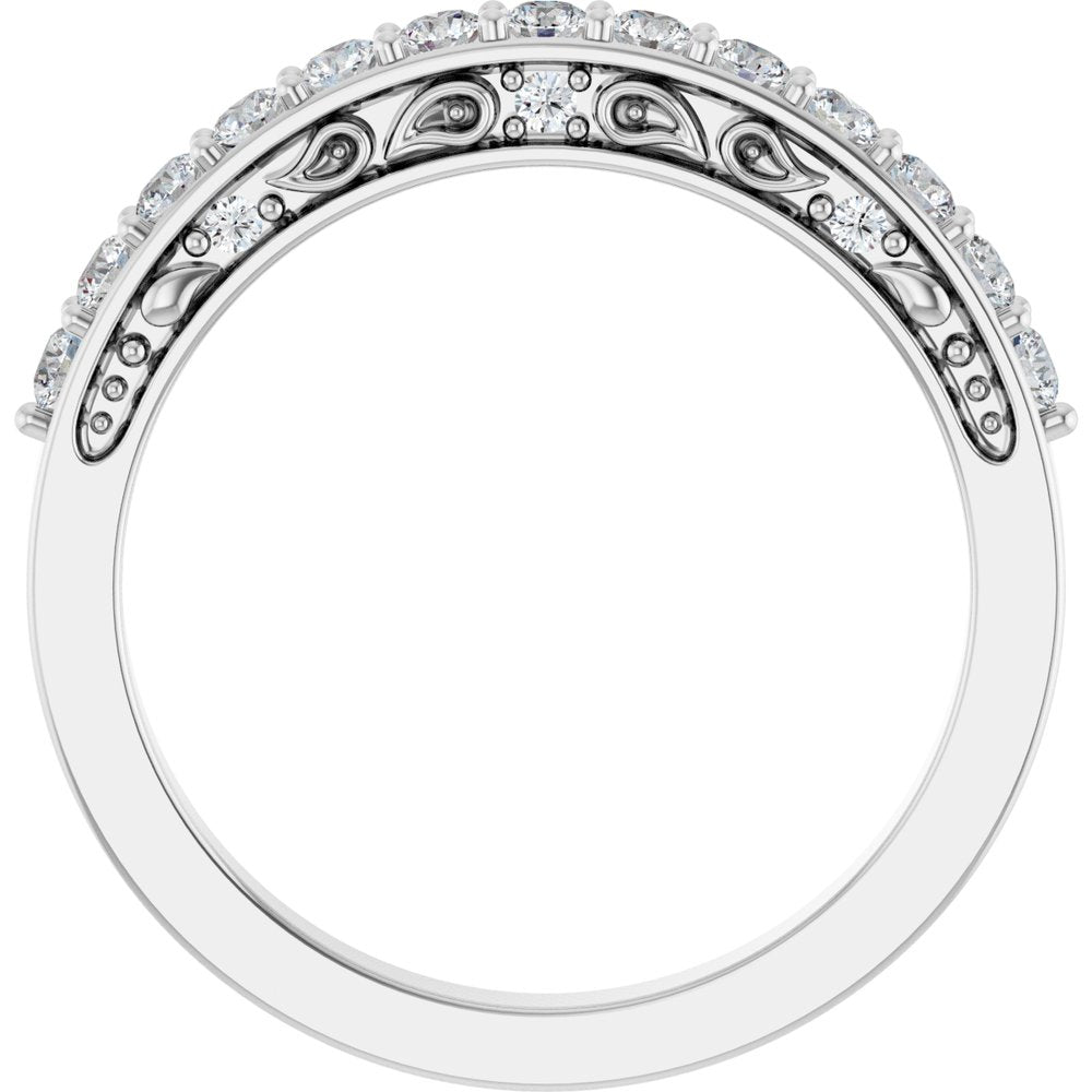 14K White 3/8 CTW Natural Diamond Anniversary Band