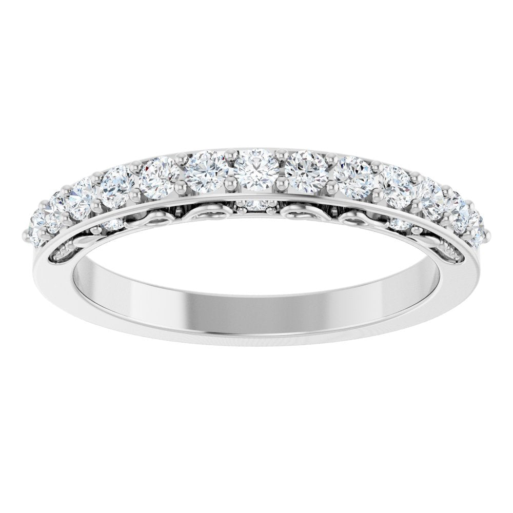 14K White 3/8 CTW Natural Diamond Anniversary Band