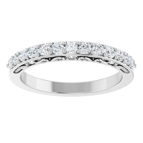 14K White 3/8 CTW Natural Diamond Anniversary Band