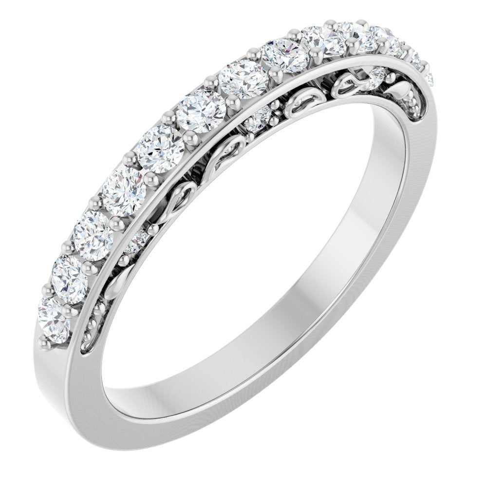 14K White 3/8 CTW Natural Diamond Anniversary Band