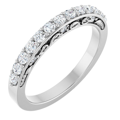 14K White 3/8 CTW Natural Diamond Anniversary Band