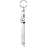 14K White Gold Angel Wings Heart Cross Pendant