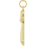 14K Yellow Gold Angel Wings Heart Cross Pendant