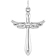 Sterling Silver Angel Wings Heart Cross Pendant