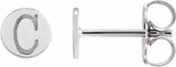 14K White Gold 5 mm Engravable Disc Earrings
