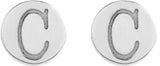 14K White Gold 5 mm Engravable Disc Earrings