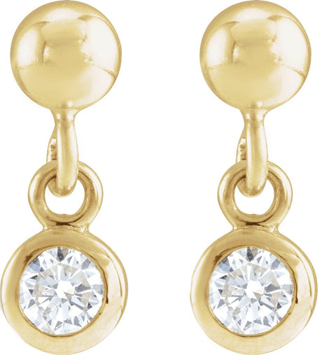 14K Yellow Gold 1/5 CTW Natural Diamond Bezel-Set Earrings