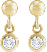 14K Yellow Gold 1/5 CTW Natural Diamond Bezel-Set Earrings