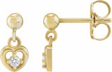 14K Yellow .06 CTW Natural Diamond Heart Earrings