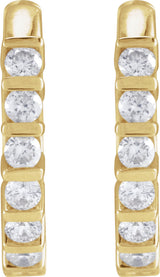 14K Yellow Gold 1/3 CTW Natural Diamond 15 mm Hinged Hoop Earrings