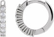 Sterling Silver 1/5 CTW Natural Diamond 12.7 mm Hinged Hoop Earrings