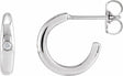 14K White Gold .03 CTW Natural Diamond 12 mm Hoop Earrings