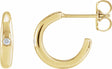 14K Yellow Gold .03 CTW Natural Diamond 12 mm Hoop Earrings