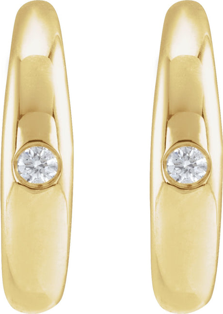 14K Yellow Gold .03 CTW Natural Diamond 12 mm Hoop Earrings