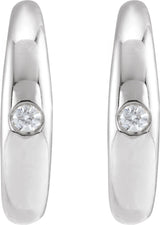 14K White .03 CTW Natural Diamond 12 mm Hoop Earrings