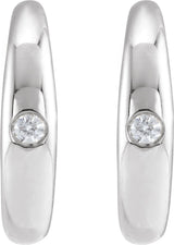 Sterling Silver .03 CTW Natural Diamond 12 mm Hoop Earrings