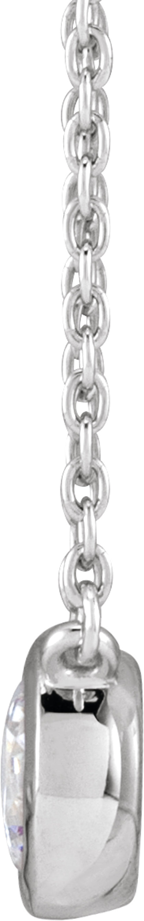14K White Gold 1/2 CTW Lab-Grown Diamond Adjustable 16-18" Necklace