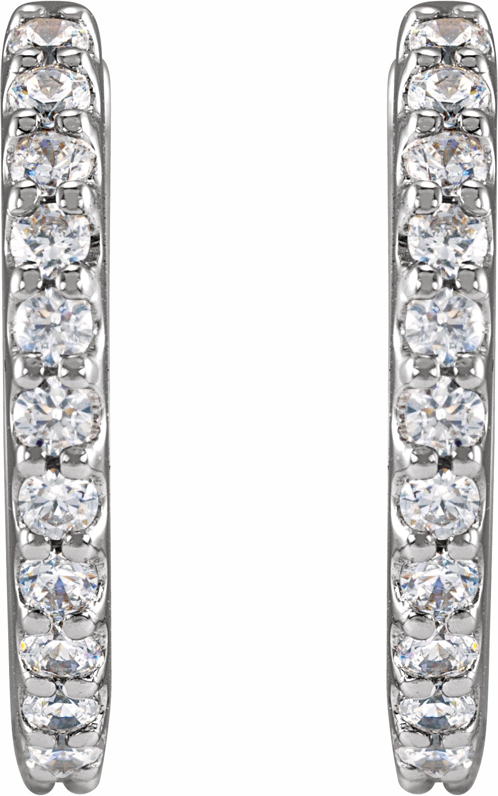 14K White 1/2 CTW Lab-Grown Diamond 13.64 mm Hoop Earrings