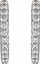 14K White 1/2 CTW Lab-Grown Diamond 13.64 mm Hoop Earrings