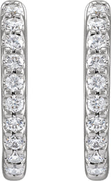 14K White 1/3 CTW Lab-Grown Diamond 12.6 mm Hoop Earrings