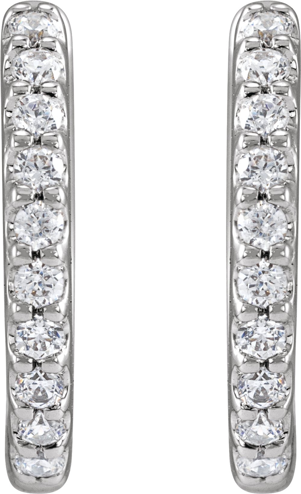 14K White 1/3 CTW Lab-Grown Diamond 12.6 mm Hoop Earrings