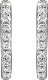 14K White 1/3 CTW Lab-Grown Diamond 12.6 mm Hoop Earrings