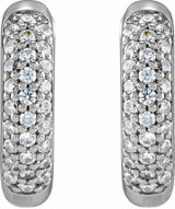 14K White Gold 1/4 CTW Lab-Grown Diamond 12 mm Hinged Hoop Earrings