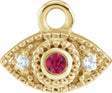 14K Yellow Petite Pavé™ Natural Ruby & .01 CTW Natural Diamond Evil Eye Dangle