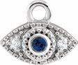 14K White Petite Pavé™ Natural Blue Sapphire & .01 CTW Natural Diamond Evil Eye Dangle