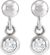 Sterling Silver 1/5 CTW Natural Diamond Bezel-Set Earrings