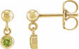 14K Yellow Gold Natural Peridot Bezel-Set Earrings