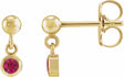 14K Yellow Gold Natural Ruby Bezel-Set Earrings