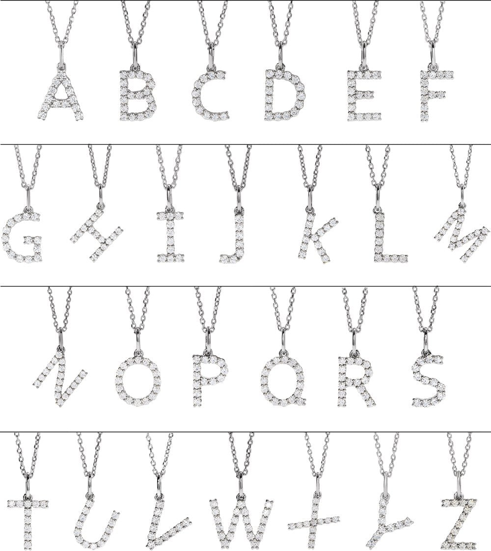 14K White Gold 1/5 CTW Lab-Grown Diamond Initial E Pendant