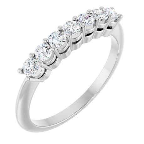 14K White 3/8 CTW Lab-Grown Diamond 7-Stone Anniversary Band