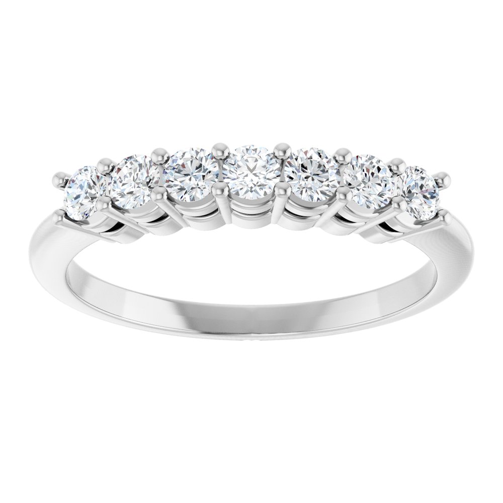 14K White 3/8 CTW Lab-Grown Diamond 7-Stone Anniversary Band