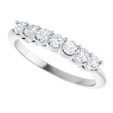 14K White 3/8 CTW Lab-Grown Diamond 7-Stone Anniversary Band