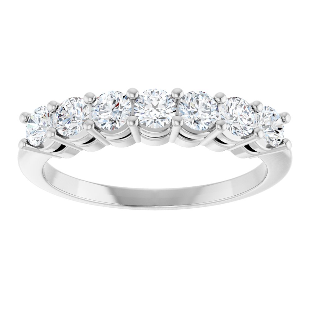 14K White 5/8 CTW Lab-Grown Diamond 7-Stone Anniversary Band