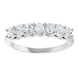 14K White 5/8 CTW Lab-Grown Diamond 7-Stone Anniversary Band