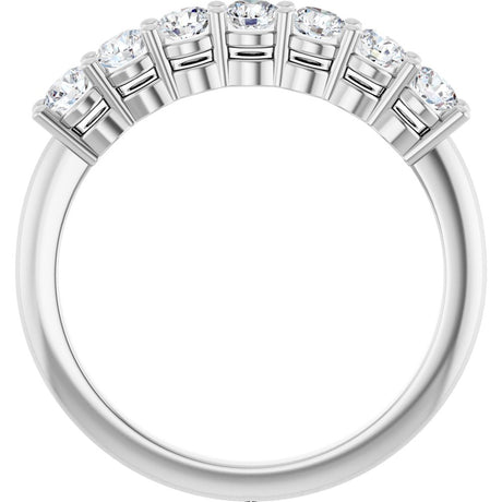 14K White 5/8 CTW Lab-Grown Diamond 7-Stone Anniversary Band