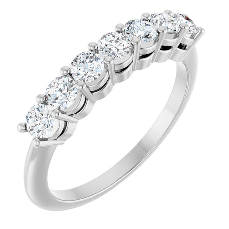 14K White 5/8 CTW Lab-Grown Diamond 7-Stone Anniversary Band