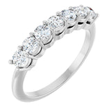 14K White 5/8 CTW Lab-Grown Diamond 7-Stone Anniversary Band