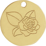 14K Yellow June Rose Flower Dangle 