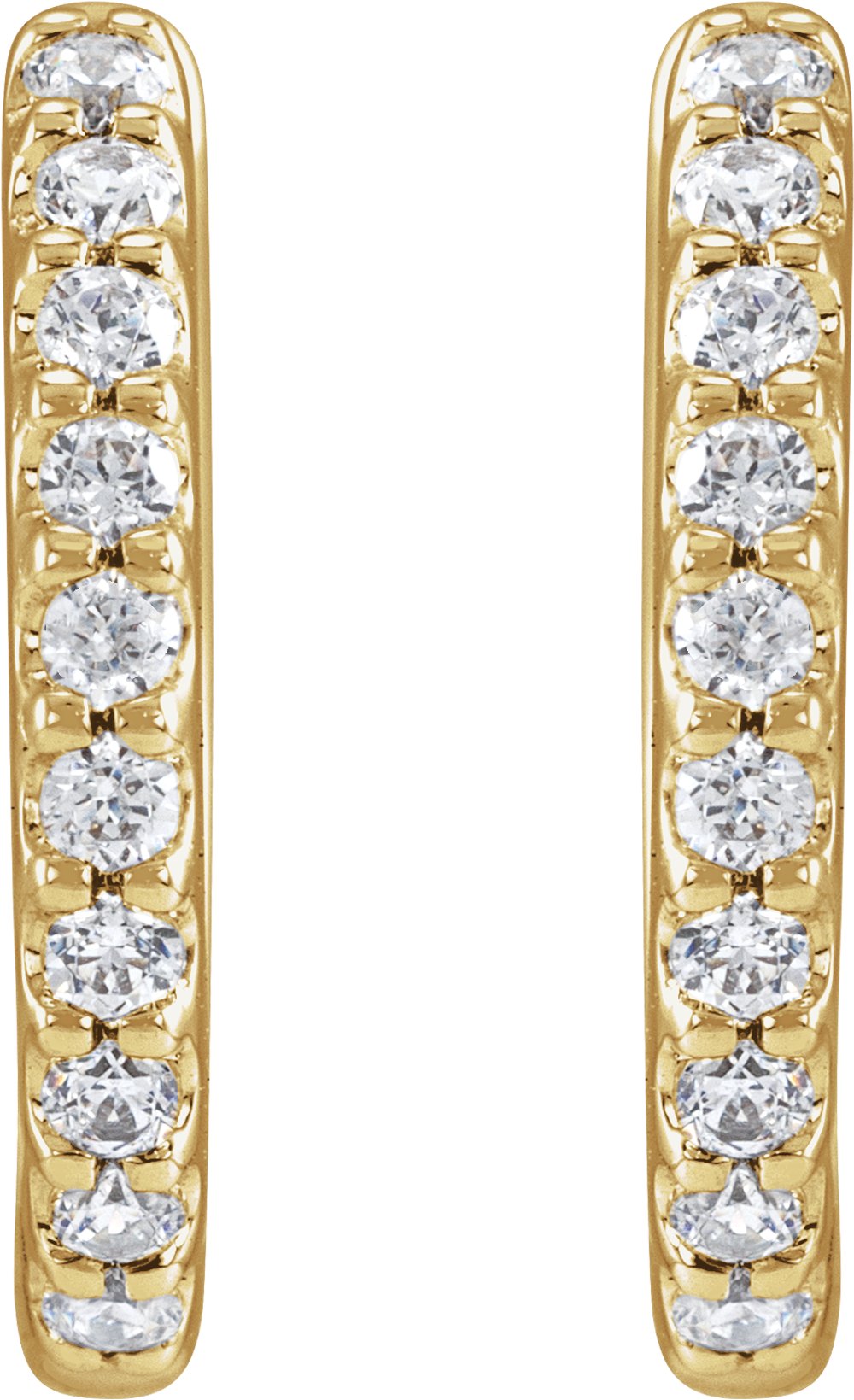 14K Yellow 1/3 CTW Lab-Grown Diamond 12.6 mm Hoop Earrings